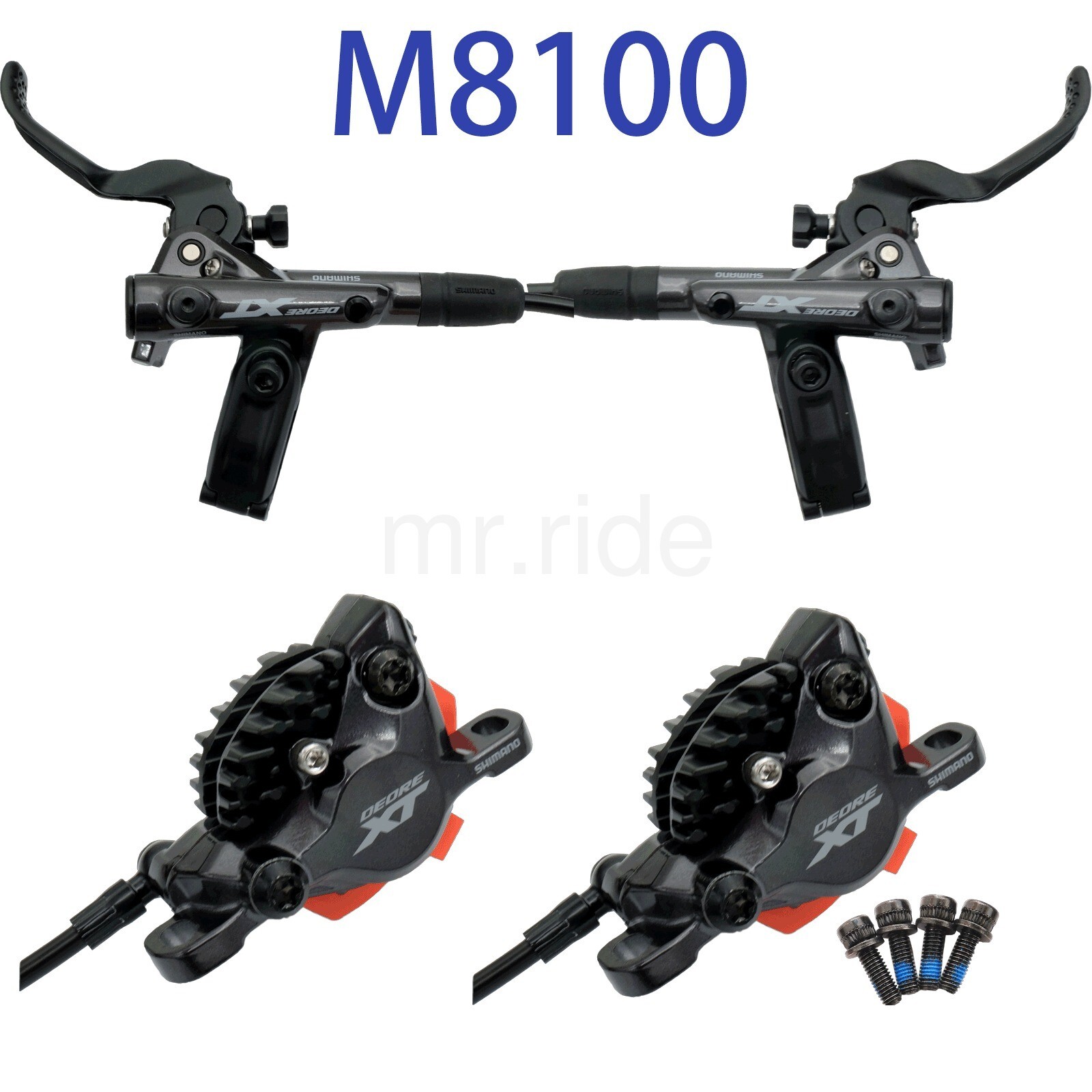 SHIMANO XT BL/BR-M8100 I-Spec EV Disc Brake Lever Set, Front 900mm+ Rear 1600mm