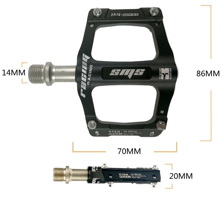 CNC Aluminum Road MTB Folding Bike Bicycle Pedal Flat Pedals 3 Bearings Small