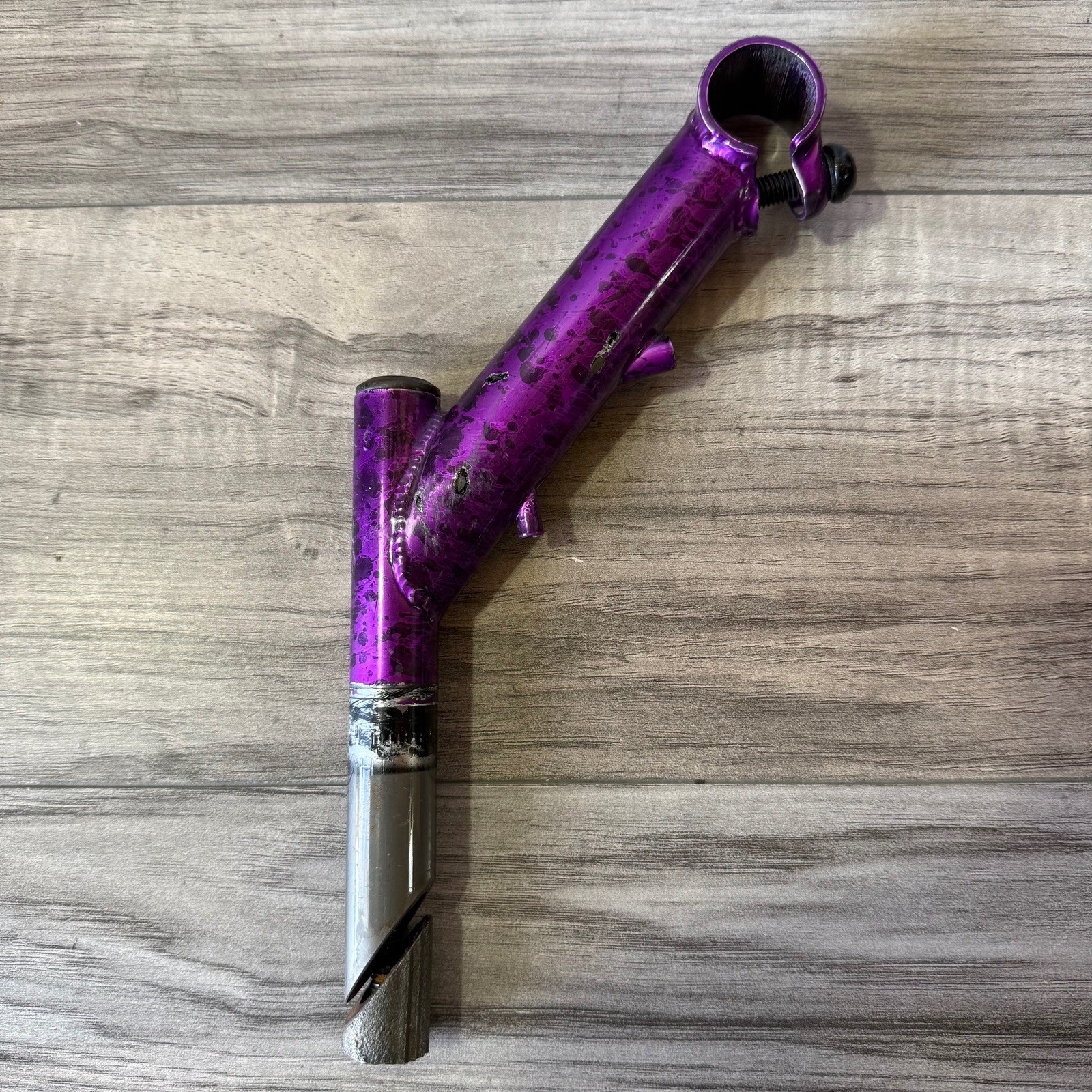 1993 1-Inch Quill Stem Dirt Drop High Rise 50 Degree 150mm 25.4 Purple Splatter