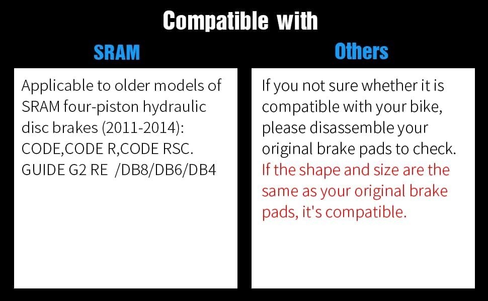 4-Piston Sintered Metal MTB Bike Brake Pads Compatible with SRAM Code,Code R,…