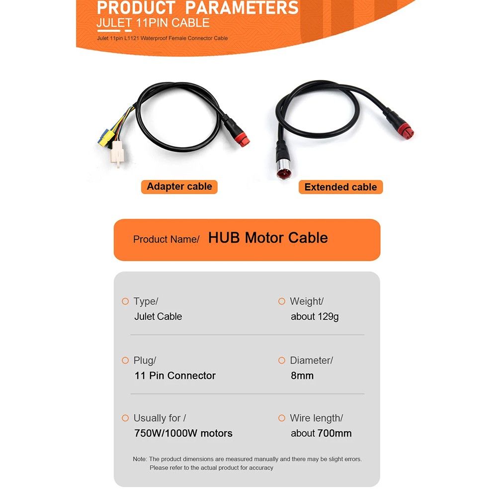 11-Pin Hub Motor Cable for Bafang G060 G062 G090 750W 1000W Julet Compatible SUK