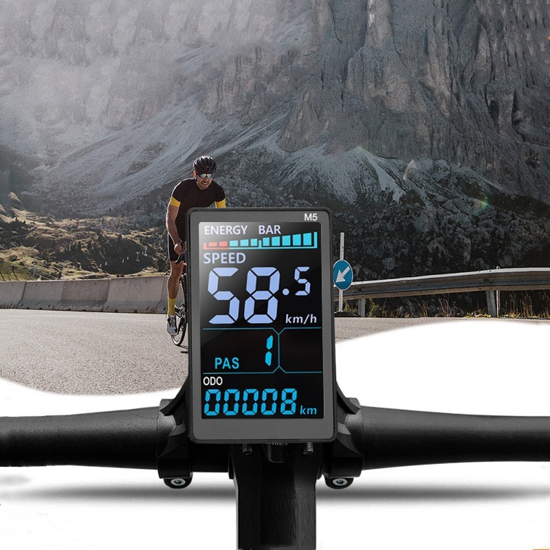 E-Bike Compatible M5 Smart LCD Color Screen with light wire 5PIN WP plug