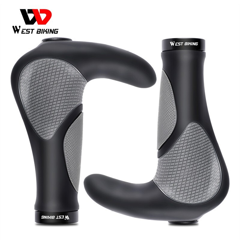 WEST BIKING Bike Grips Rubber Ergonomic Lock-on Bicycle Handlebar Bar Ends Plugs
