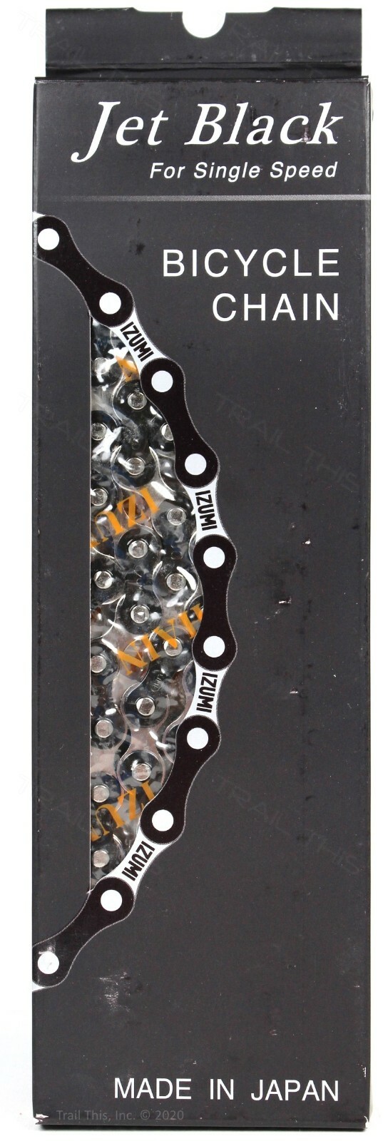Izumi Jet Silver & Black 1/2 x 1/8 116L Single-Speed Bike Chain BMX Track Fixie