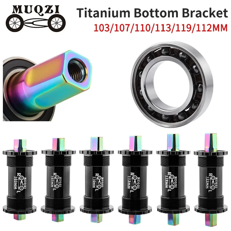 MUQZI Bicycle Titanium Ceramics Bottom Bracket MTB Road Bike BB68 103 107 110 11