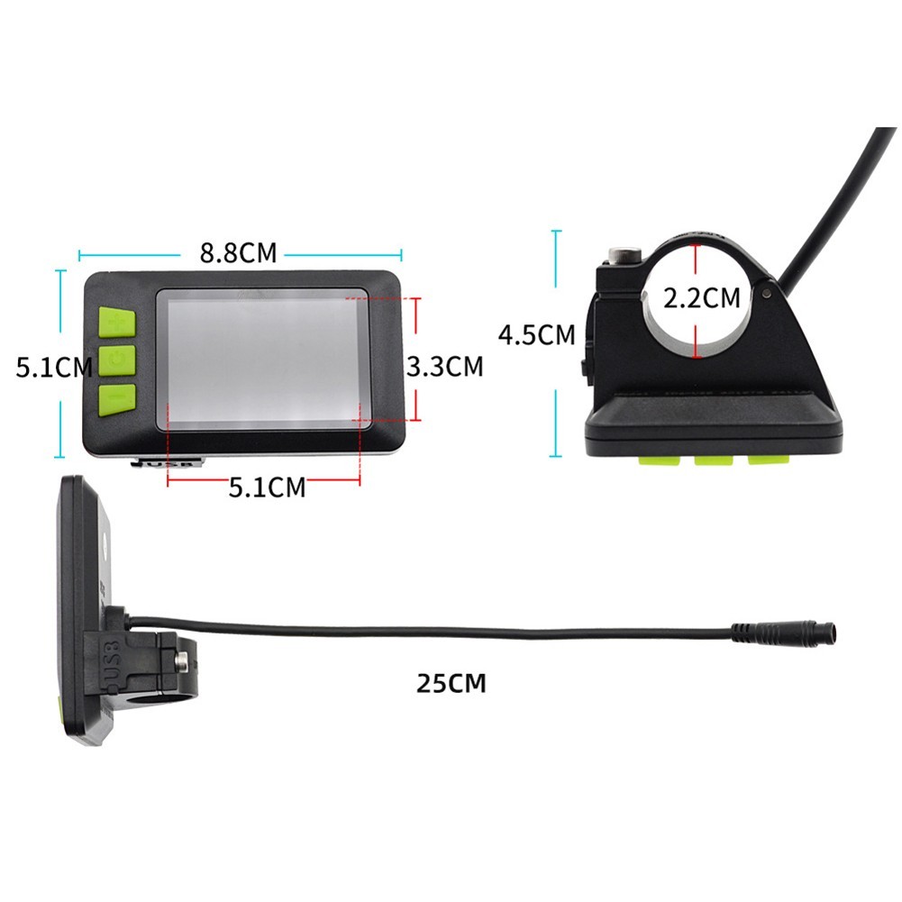 USB Enabled Intelligent LCD Display for Electric Bike Speed Monitoring