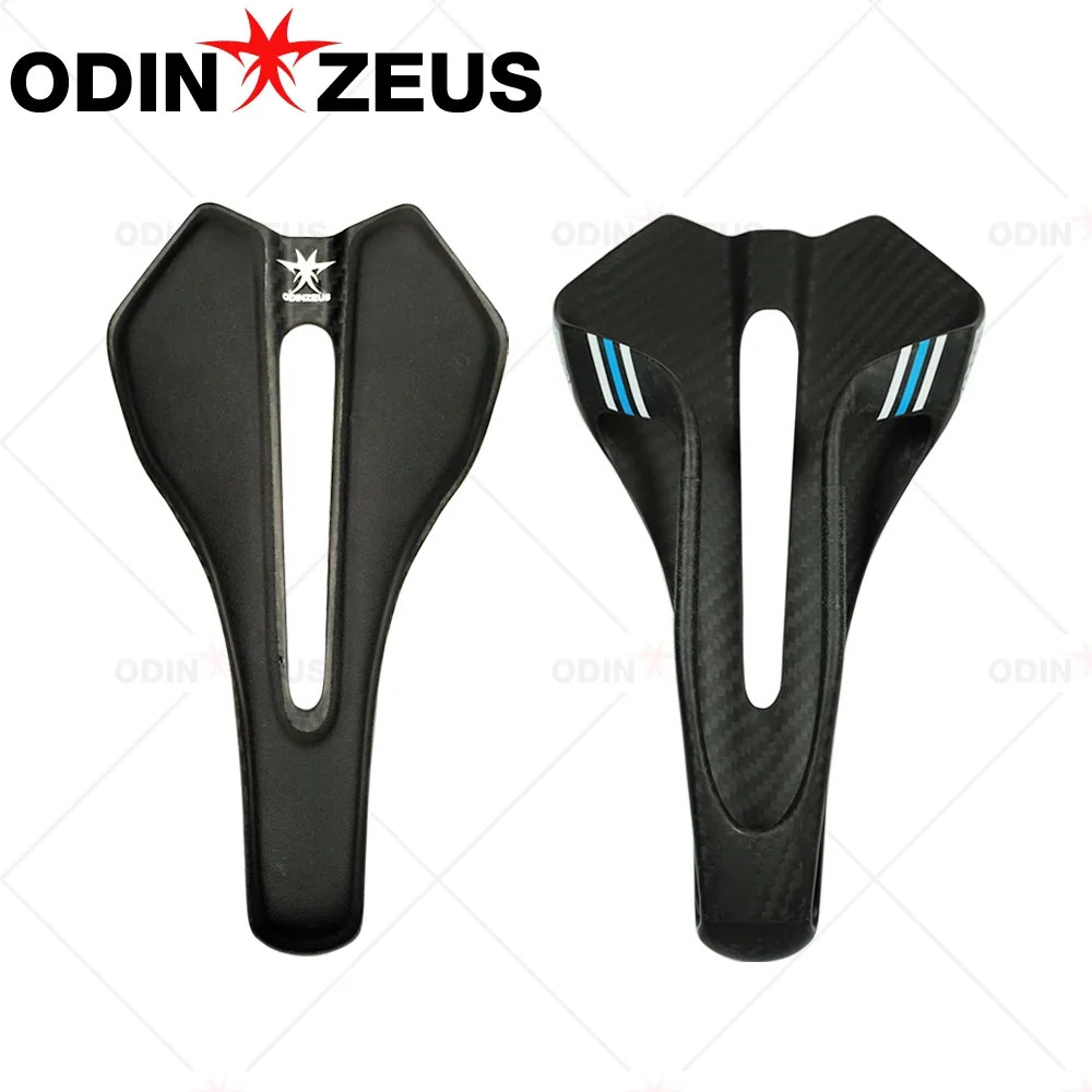 Carbon Fiber Leather Road Bicycle Saddle Hollow-Out Design Bike Seat Cushion