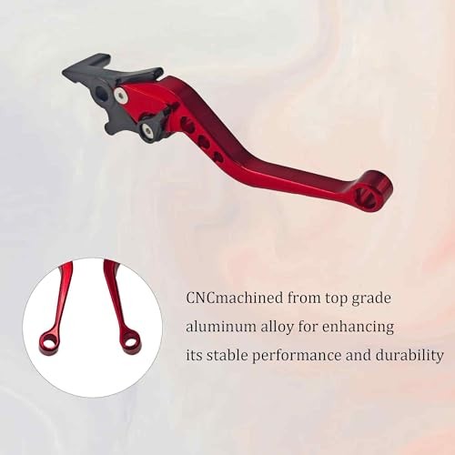 1 Pair 22mm 7/8″ CNC Aluminum Motorcycle Clutch Disc Brake Lever Handles, Red