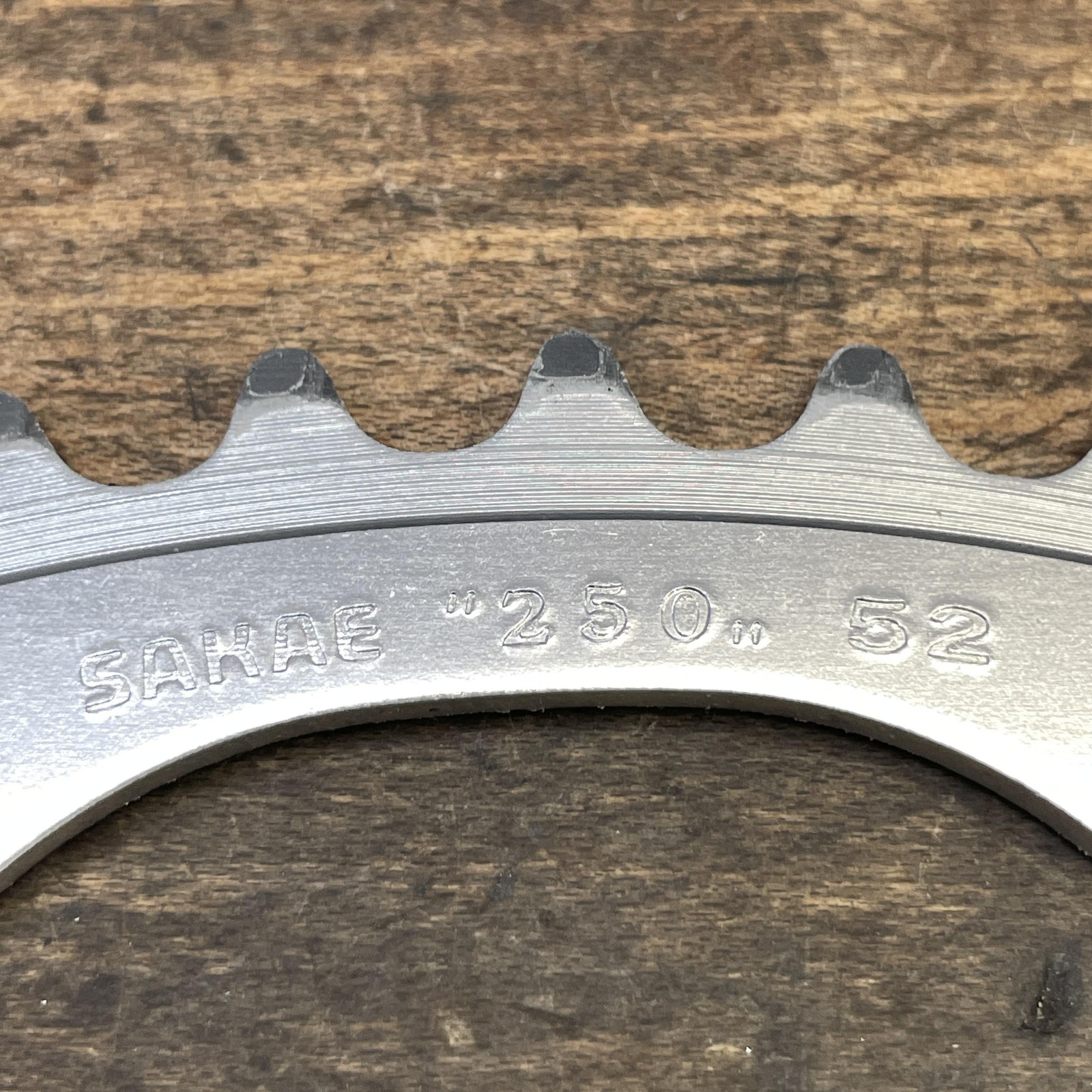 Vintage Sakae Oval-Tech 52T Chainring 130 BCD 5-Arm Silver Road 52 Tooth Oval