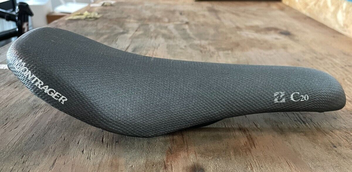 Vintage Bontrager C20 Cycling Saddle 120mm 7x7mm Steel Rails Velo Gray
