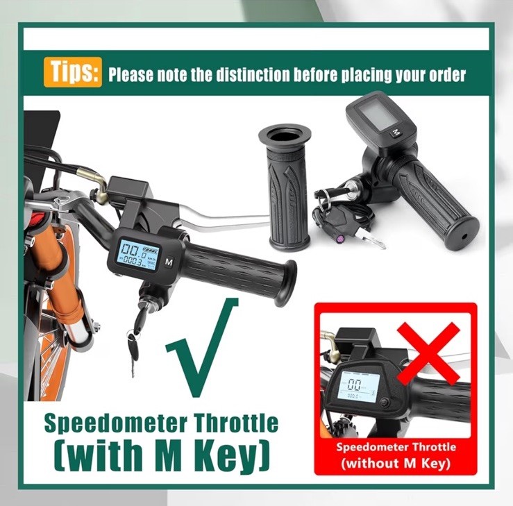 48V Ebike Speedometer Throttle with M Key Replacement for Tuttio Soleil 01