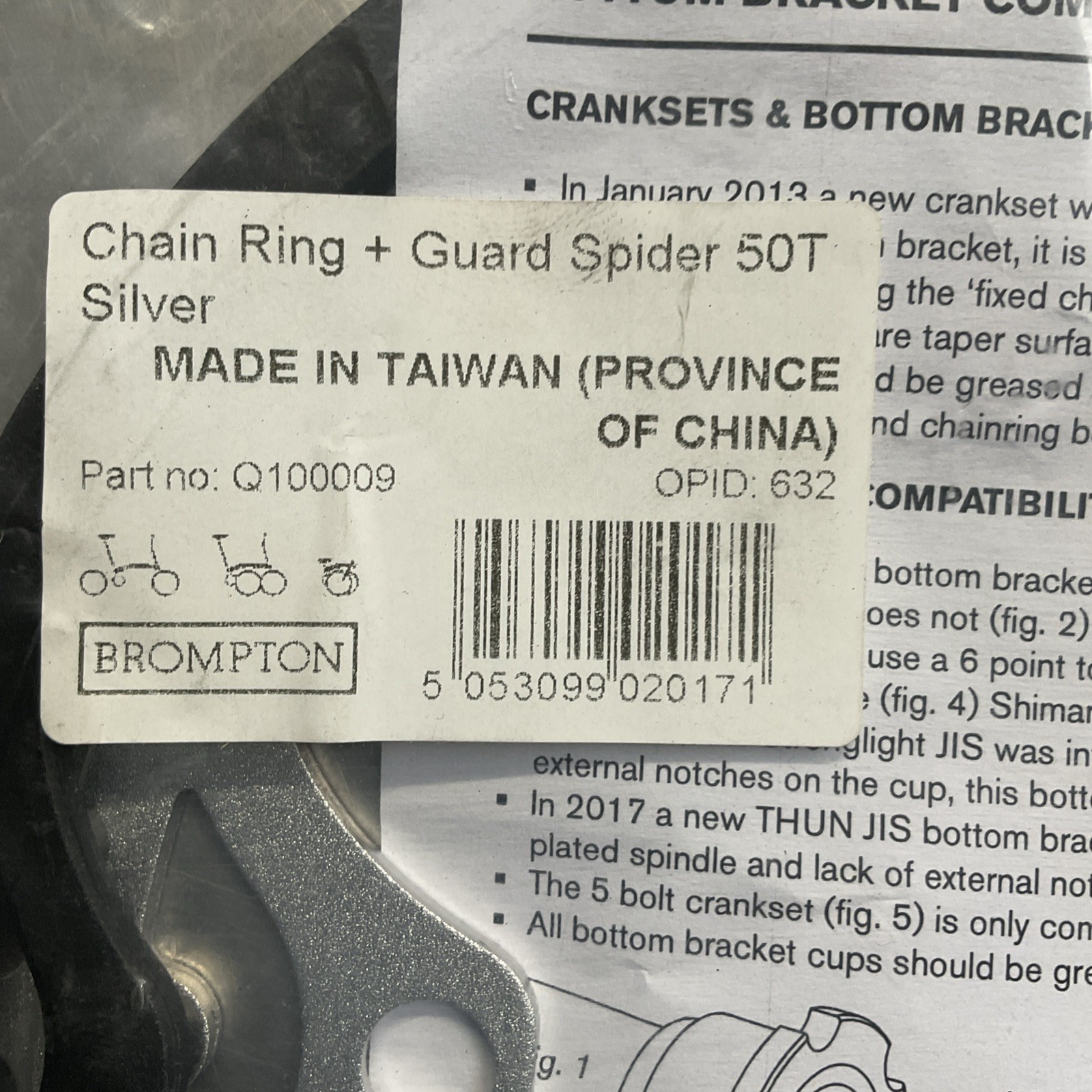 Brompton 50T Silver Chainring And Guard