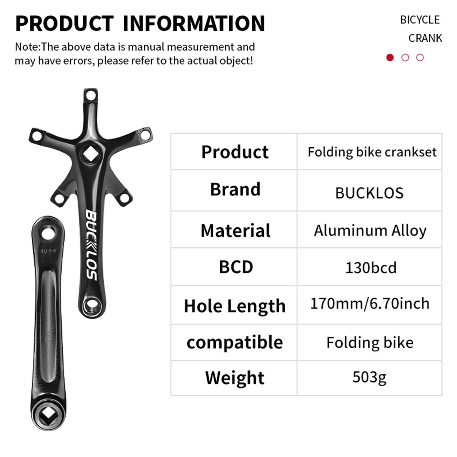 Crankset 130BCD 45/47/53/56/58T Chainring 170mm Crank Road Folding Bike Sprocket