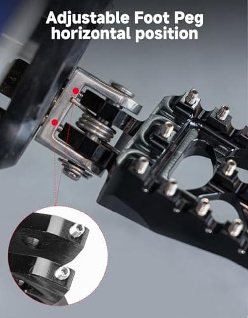 Dirt Bike Foot Pegs, Adjustable Level CNC Aluminum Footpegs Compatible with