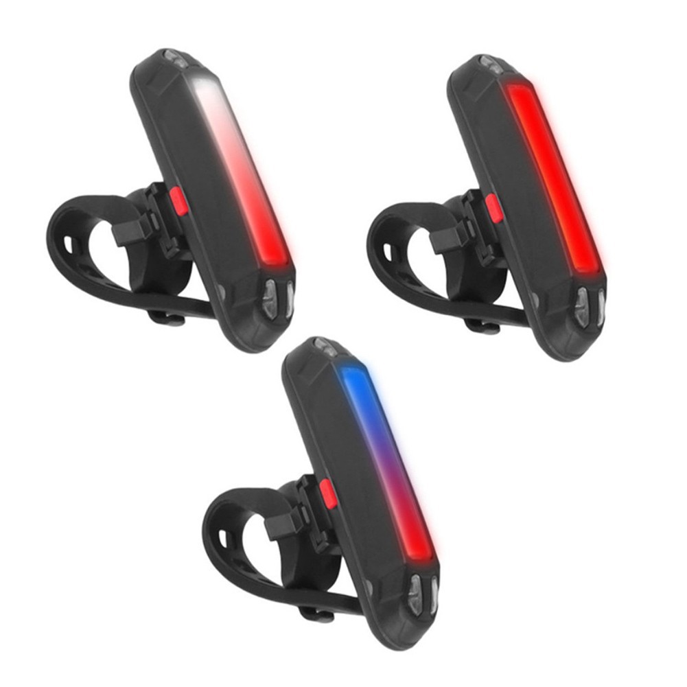 Plastic Bicycle Taillight USB Rechargeable 45g with Red and White Light Modes