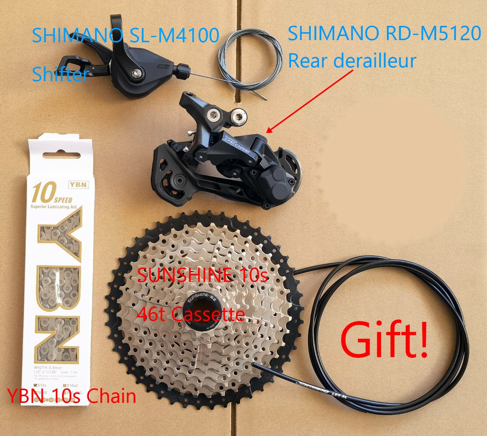 SHIMANO DEORE M4100 1×10 Speed MTB Groupset 42T/46T 10S group KMC X10 CHAIN