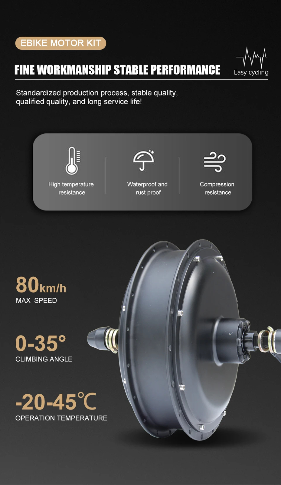 72V 5000W 20/24/26×4.0″ Snow Electric Bike Fat Brushless Non-gear Rear Hub Motor