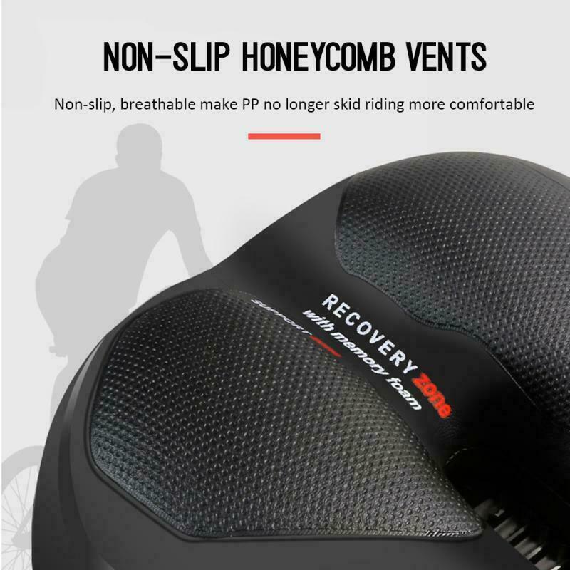 Comfort Wide Big Bum Soft Gel Bike Seat Sporty Air Cushion Pad Bicycle Saddle US