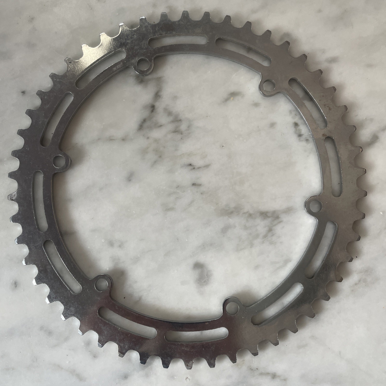 Vintage NOS STRONGLIGHT Steel Chainring 50T x about 150BCD • 6-Arm. (NJ)