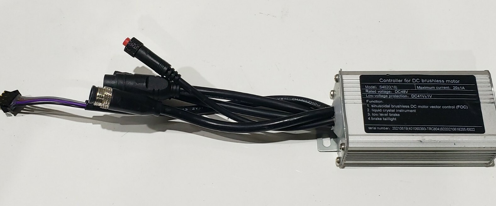Sine Wave 48V Brushless DC Motor Controller w/ Harness for Electric Bike/Scooter