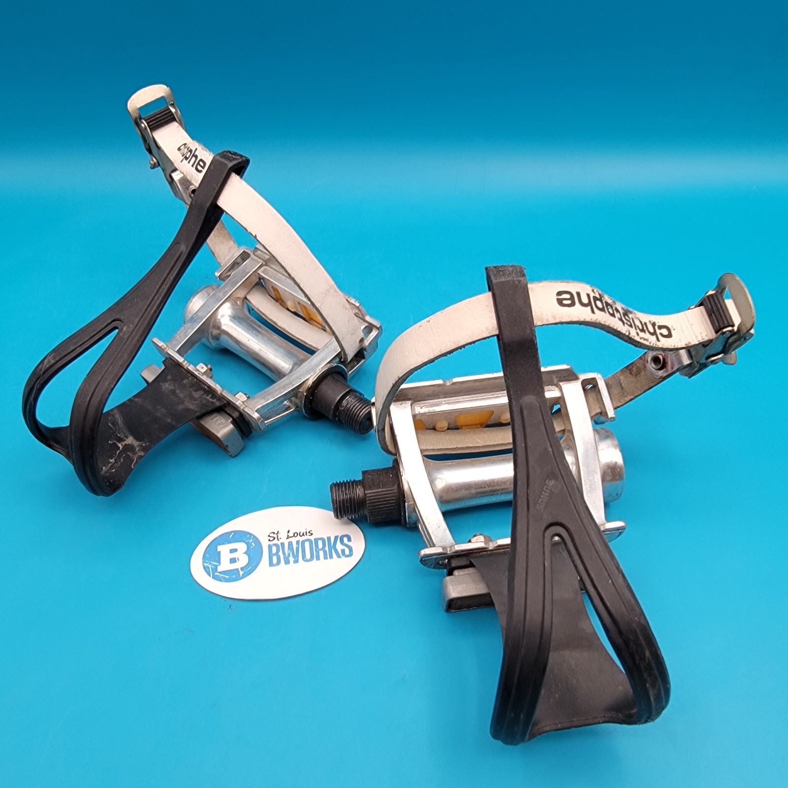 SR SP-250 Toe Clip & Strap Bike Pedals Sakae Cages Christophe Straps Fixie e4