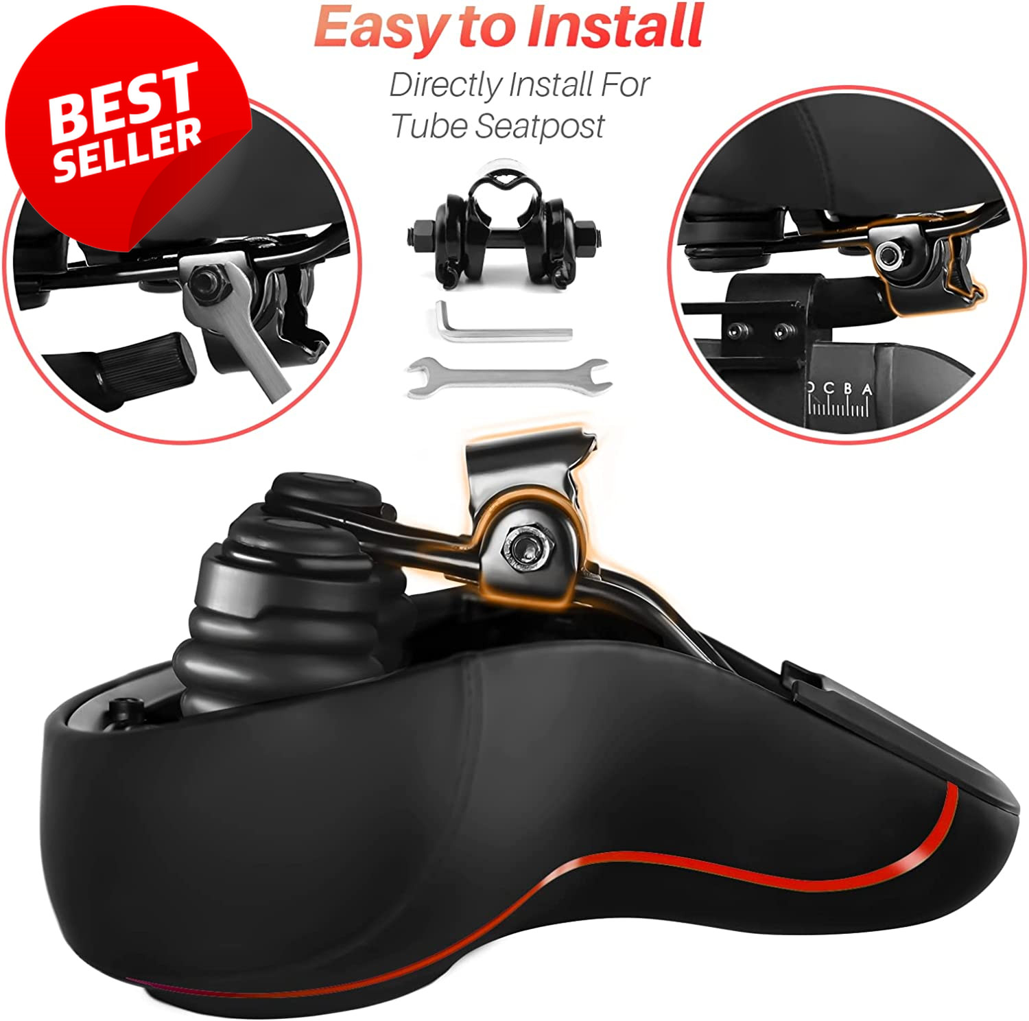 Oversized Bike Seat Cushion Extra Wide Comfort Saddle Peloton Road Electric – US