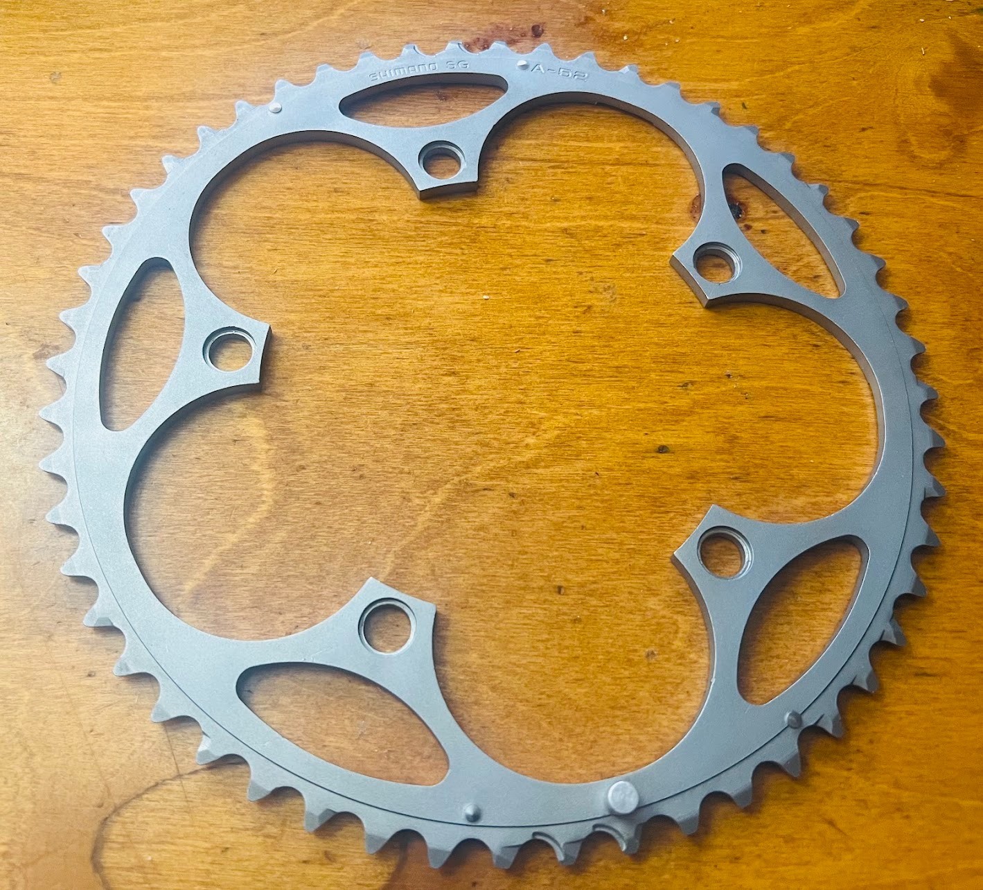 Shimano SG 52T Chainring 130 BCD A-Type Silver Aluminum Road 5-Bolt – MINT COND