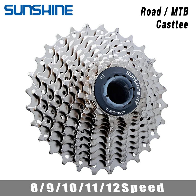 SUNSHINE Road Bike Cassette Bicycle Freewheel 8/9/10/11/12 Speed 23/25/28/32/34/