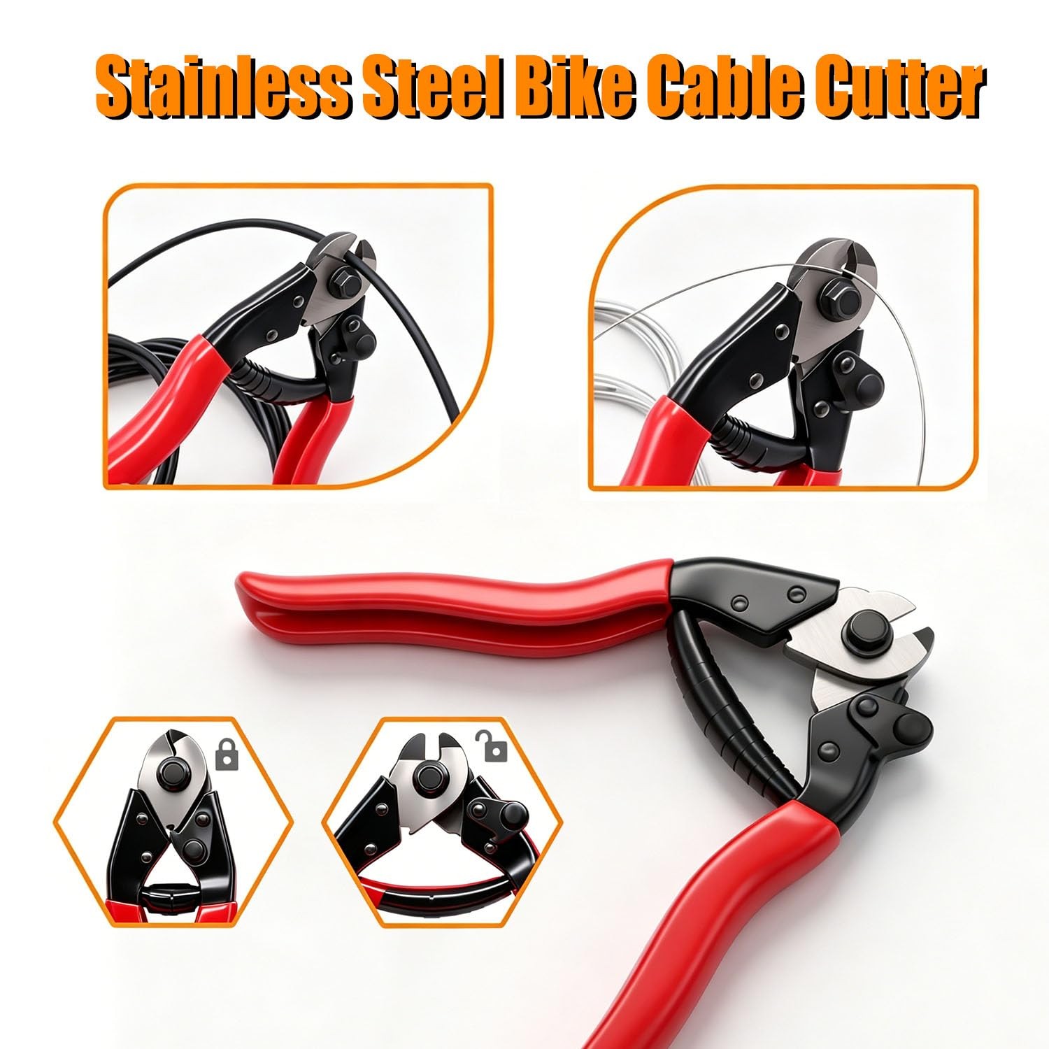 Stainless Steel Wire Cutter Universal Bicycle Brake Shifter Cable Kit 107PCS