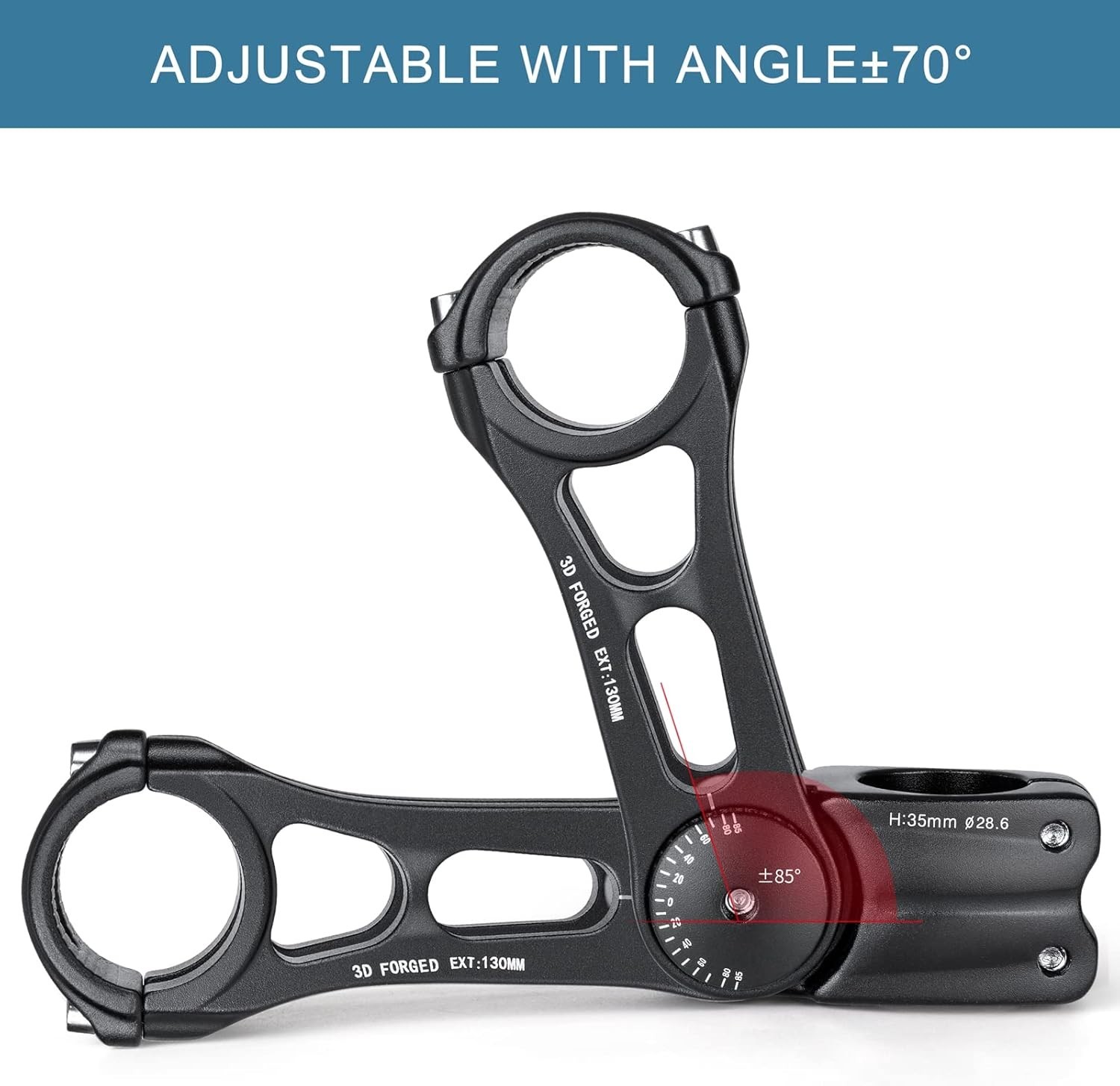 Lightweight Adjustable Bike Stem for 31.8mm Handlebars – Perfect for Touring
