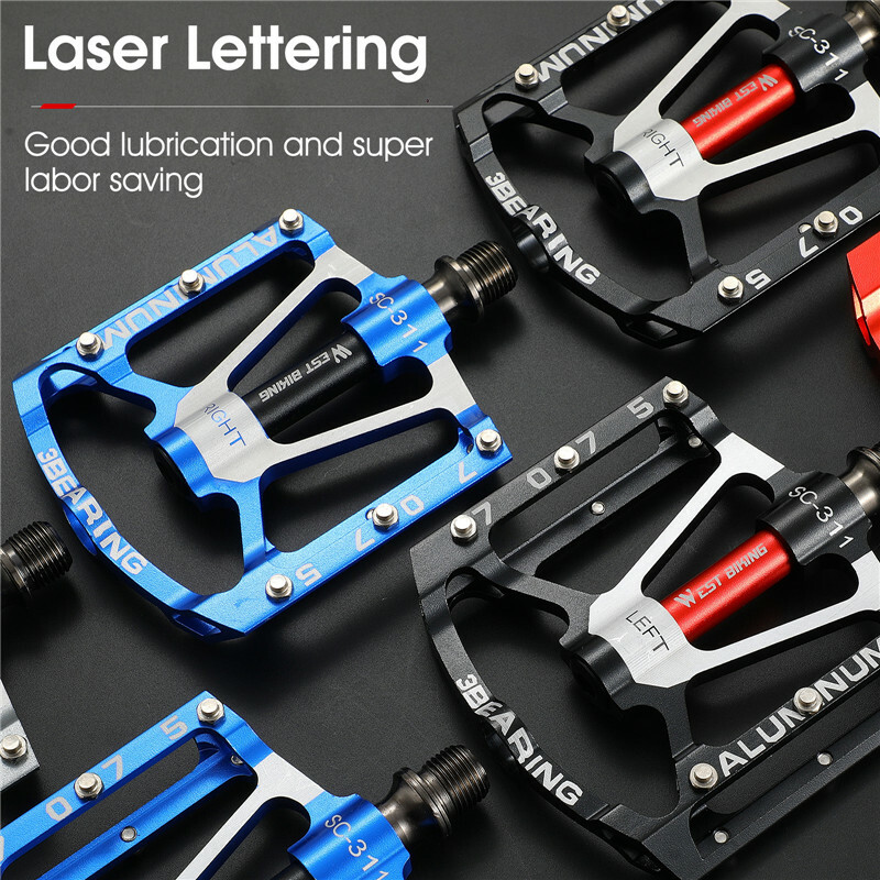 WEST BIKING 3 Sealed Bearing Bicycle Pedals Aluminum Cycling Bike Pedals 9/16 in