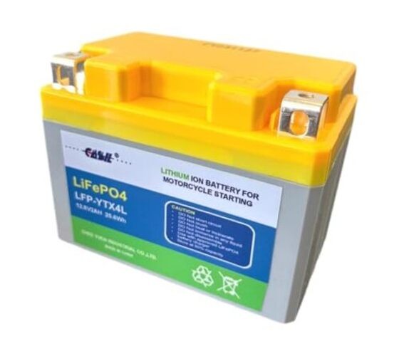 YTX4L-BS Lithium LiFePO4 Motorcycle Battery, 12 V 2 Ah, 120 CCA, Built in BMS,