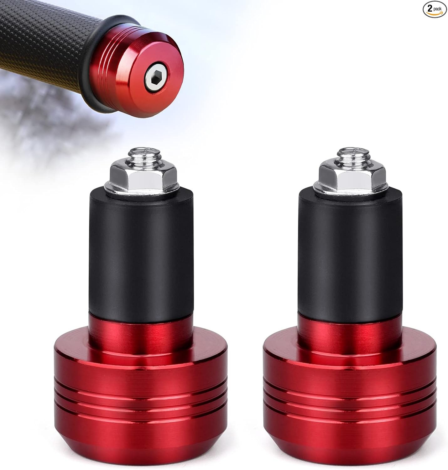 2Pcs Motorcycle Handlebar Ends – 22mm (7/8″) Handle Bar Slider Caps Weight Plugs