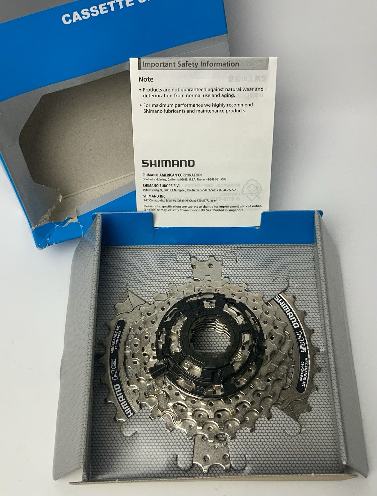 Shimano CS-HG41-8 Hyper Glyde 8-Speed 11-34T Cassette New Open Box.