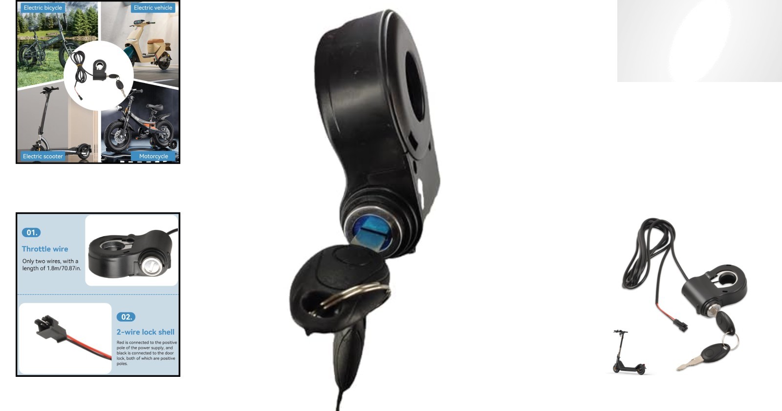 E-Bike Thumb Throttle with Key Ignition Switch for Effortless Control