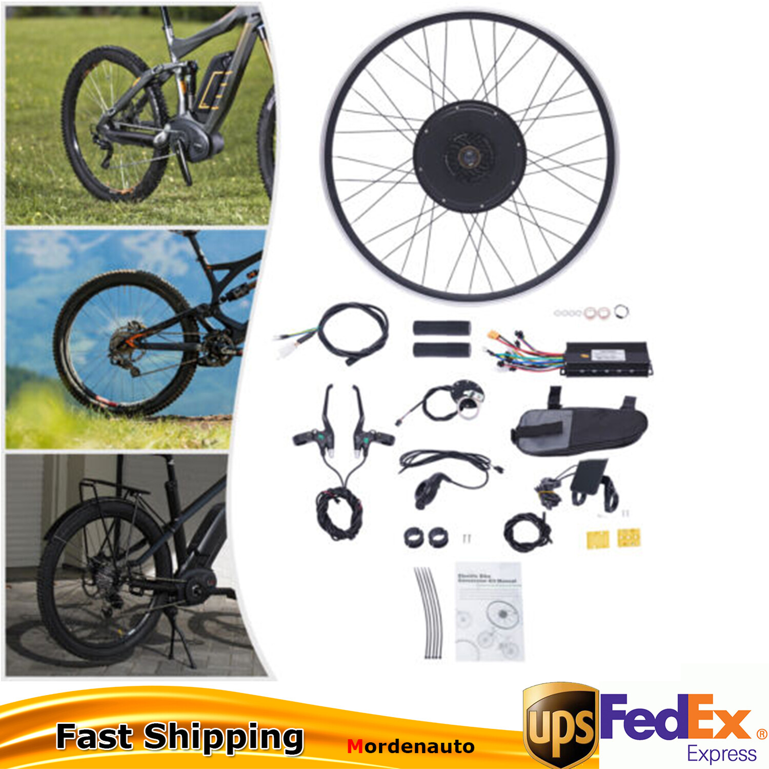 700C 28″/29» 1000W LCD Electric Bicycle Motor Conversion Kit Ebike Rear Wheel