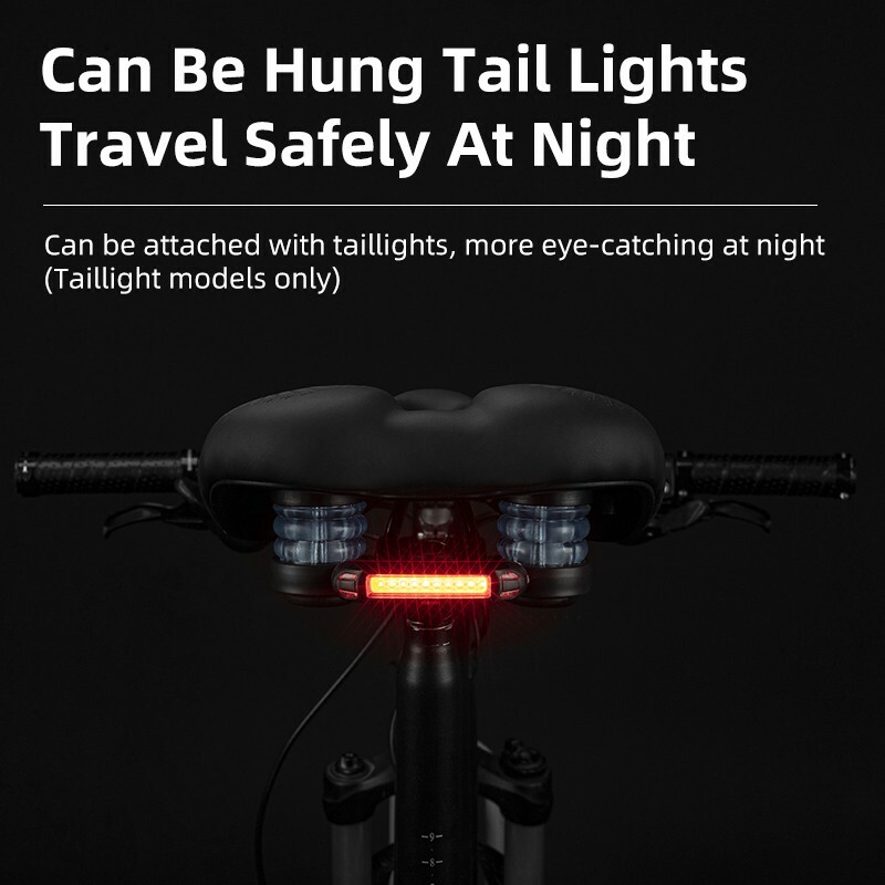 ROCKBROS Bicycle Saddle with Taillight Cycling Seat Soft Cushion Safty Seat