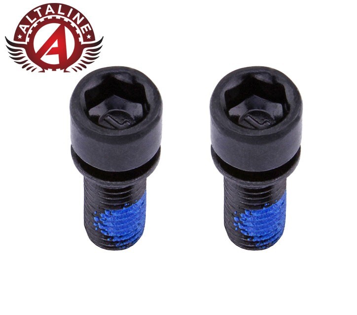 2 (TWO) ALTALINE BICYCLE BLACK CRANK ARM BOLT M7 X P1.0 X 18mm.