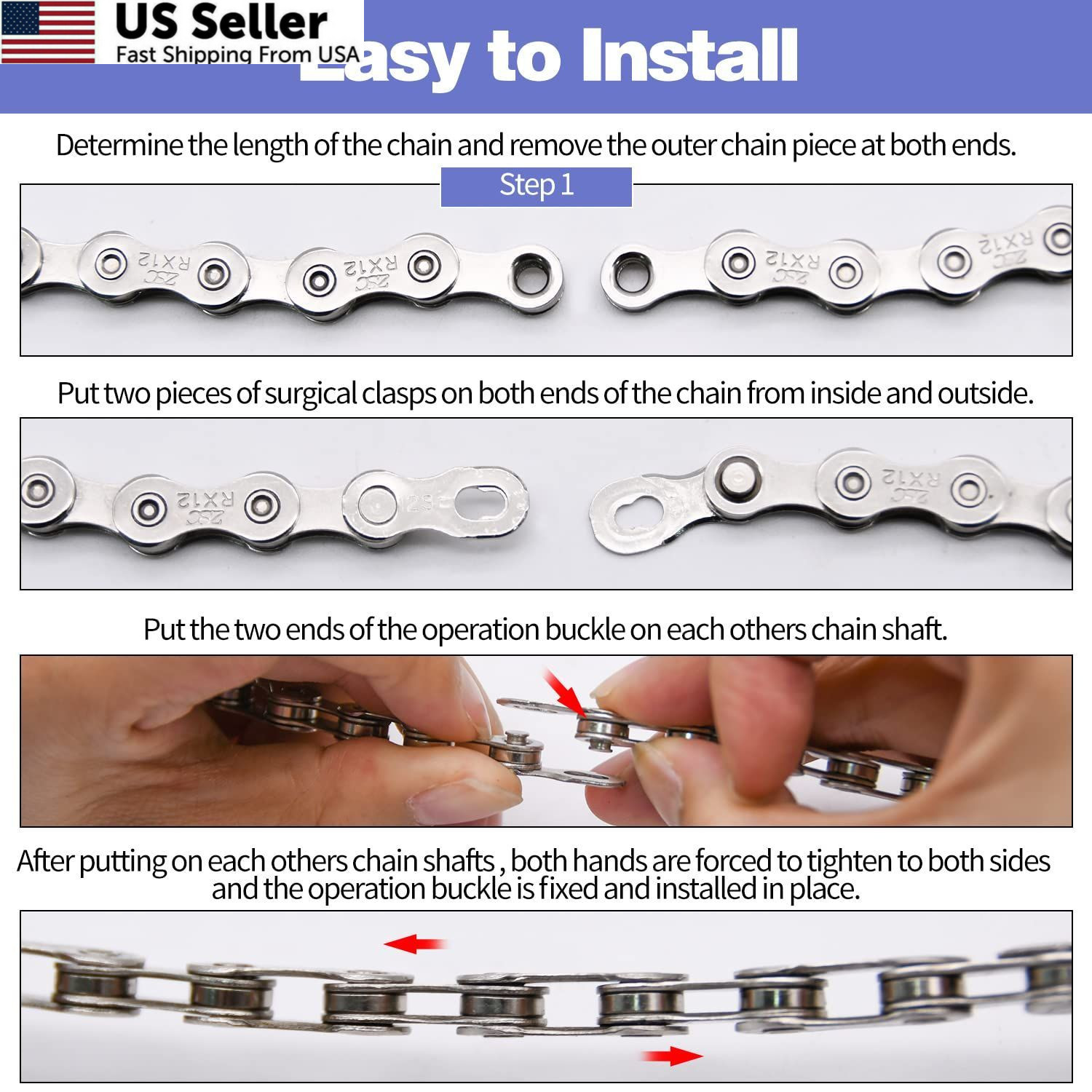 6/7/8 Speed Bike Chain, Chain for Speed, 1 Set