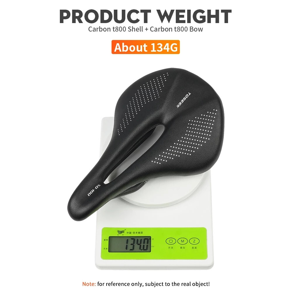 TOSEEK Carbon Rails MTB/Road 143/155mm Bike Saddle Super Light Leather Cushions