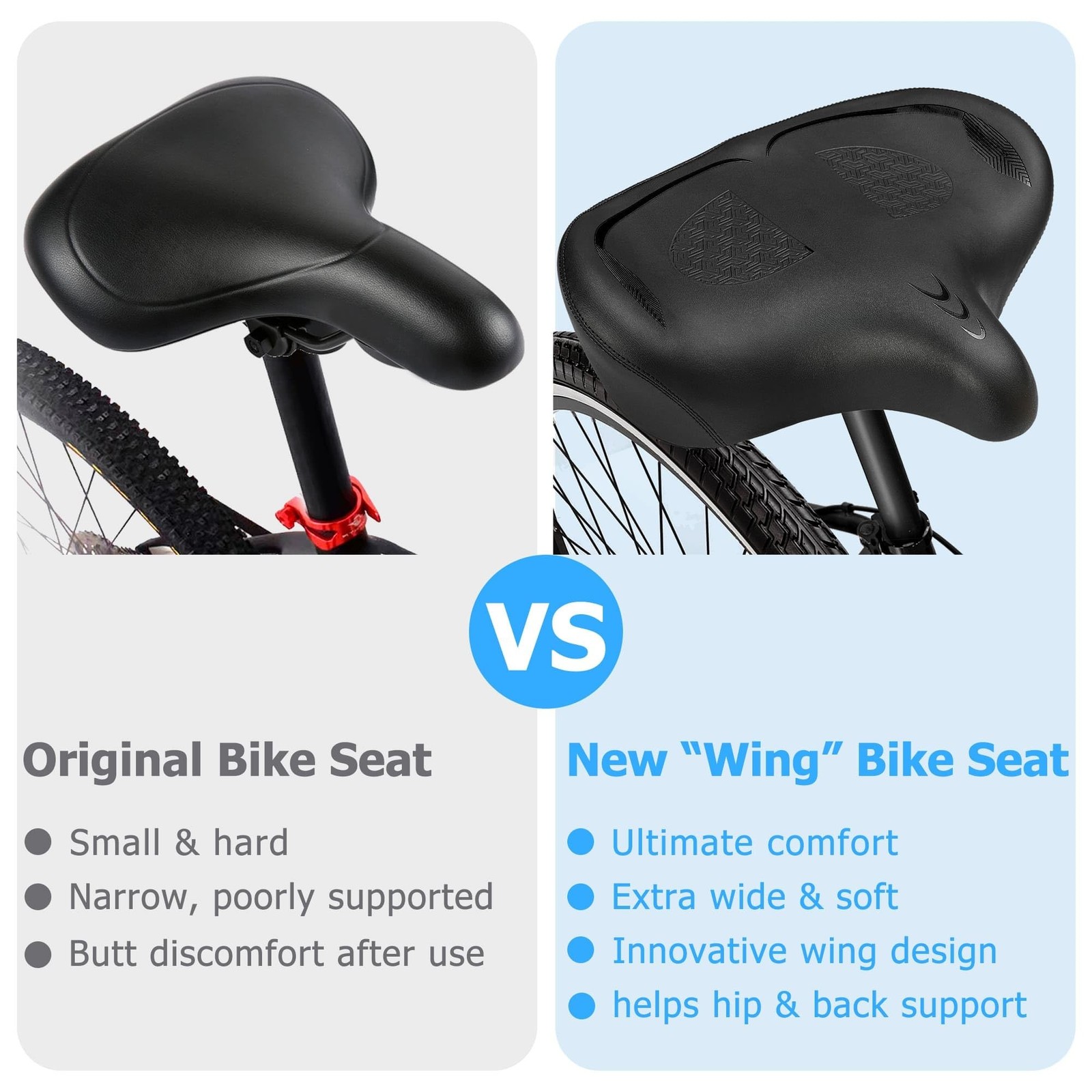 Oversized Bike Seat for Men & Women Comfort, Extra Wide Bicycle Seat Cushion,…