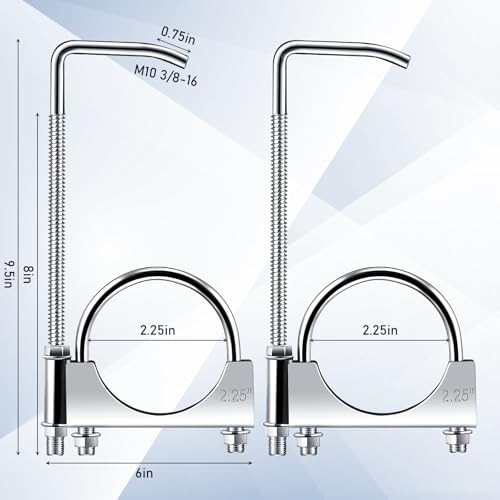 Pcs Universal Exhaust Clamp with Hanger, Made of Heavy-Duty Clamp 2.25 Inch 2