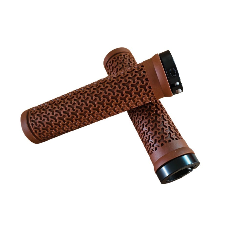 Rubber Bicycle Grips with Aluminum Ring Fit 22.2mm Handlebars for Mountain Bike