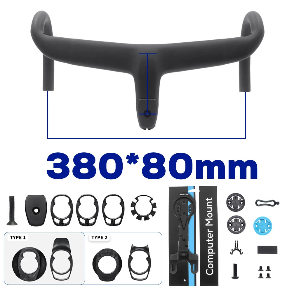 Super Light Carbon Road Bike Integrated Handlebar with Mount 360mm Bike Parts