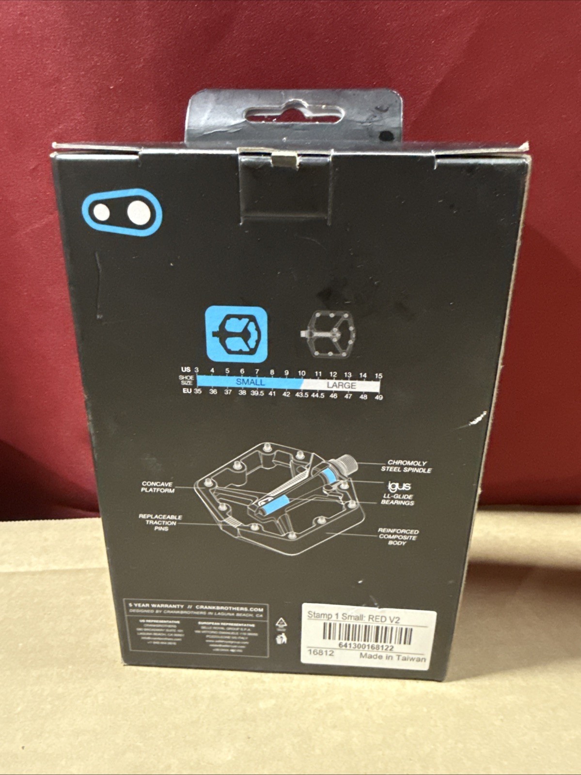 Crank Brothers Stamp 1 Gen2 Pedals Platform System Red Sz Small 16812 NEW