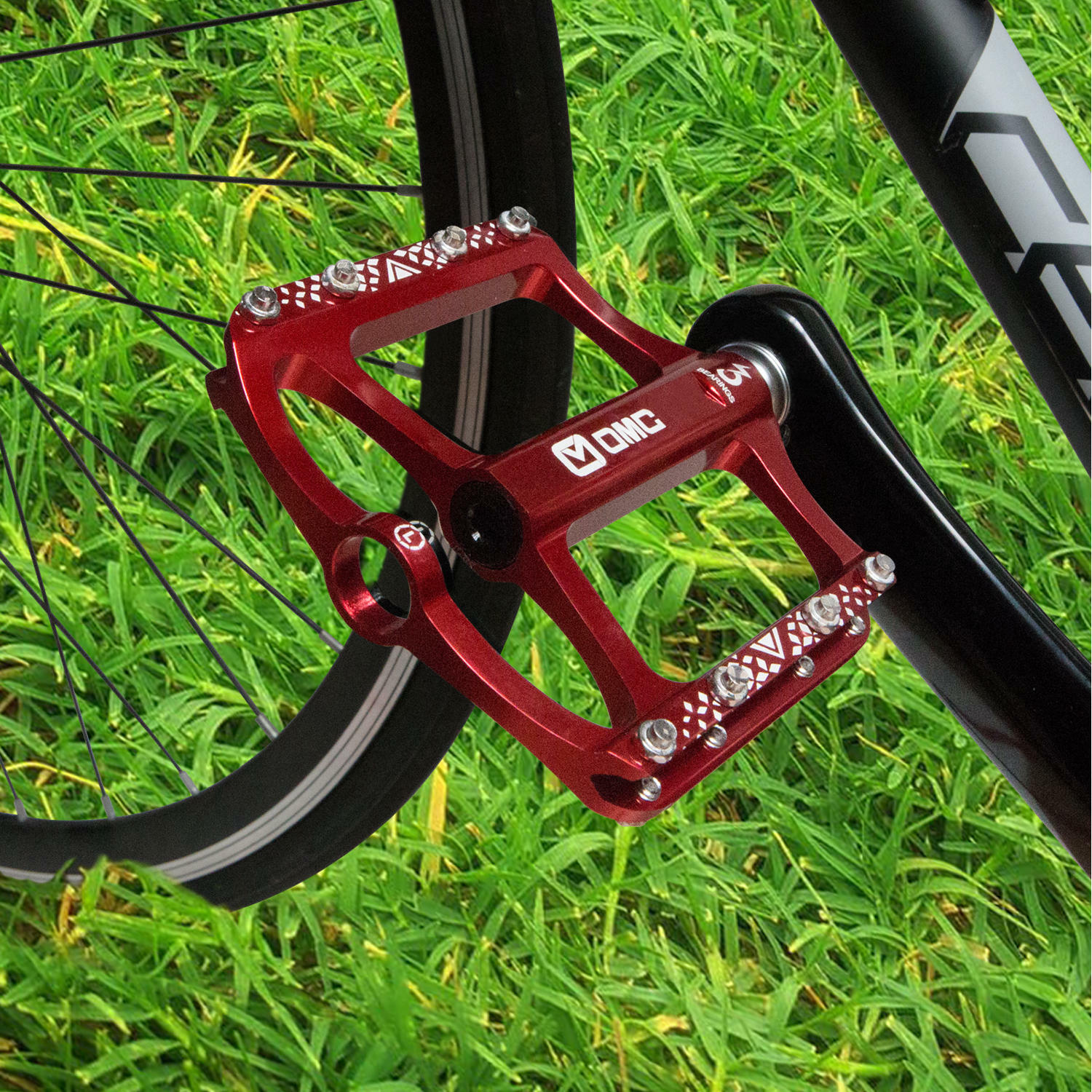 OMC-S1-RE 9/16″ Aluminum Platform Mountain Bike Pedals 3 Sealed Bearing MTB BMX