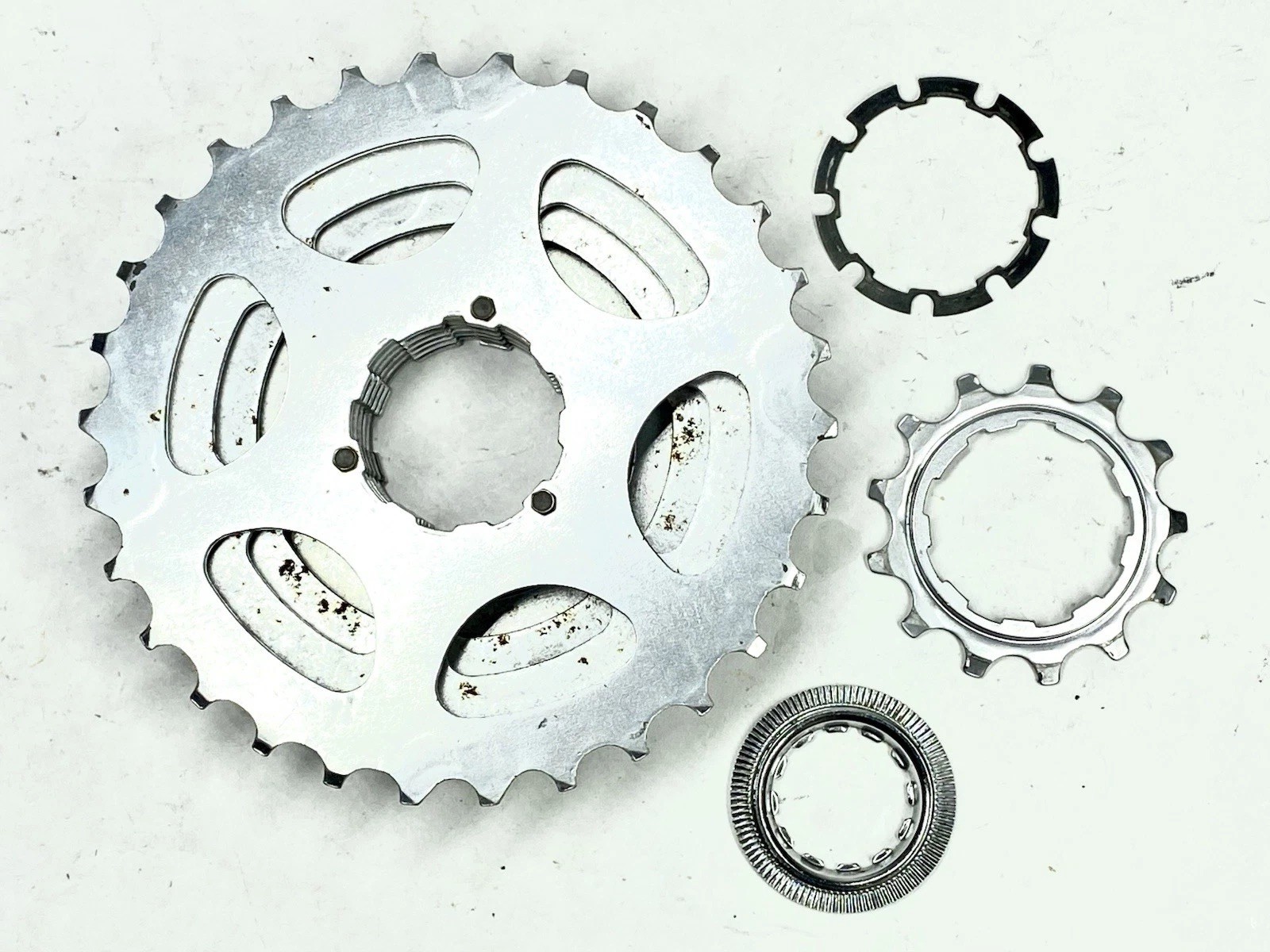Vintage Shimano Hyperglide C 7 Speed Cassette 13-30T Silver Clean Used