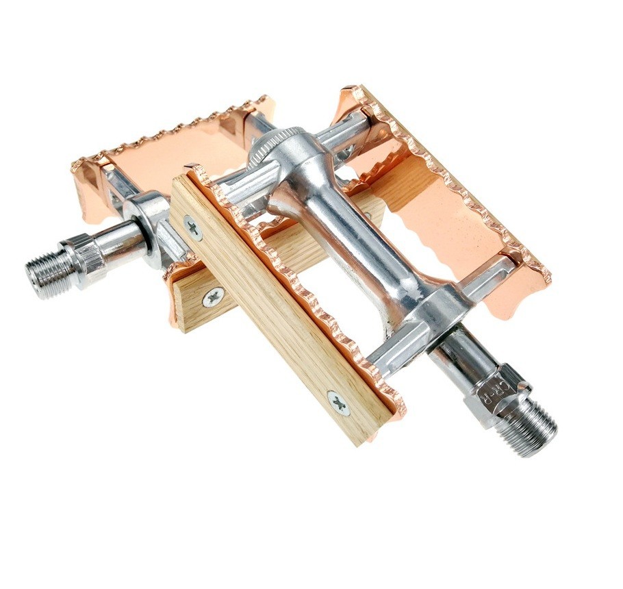 Vintage Wood Aluminum Road MTB Mountain Bike Bicycle Pedal Fixie Flat Pedals