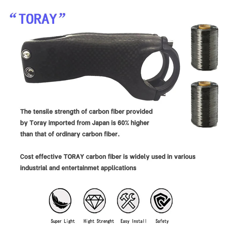 3K Carbon Stems -10 Degree Ultralight Road/MTB Handlebar Stem Parts 60-120mm