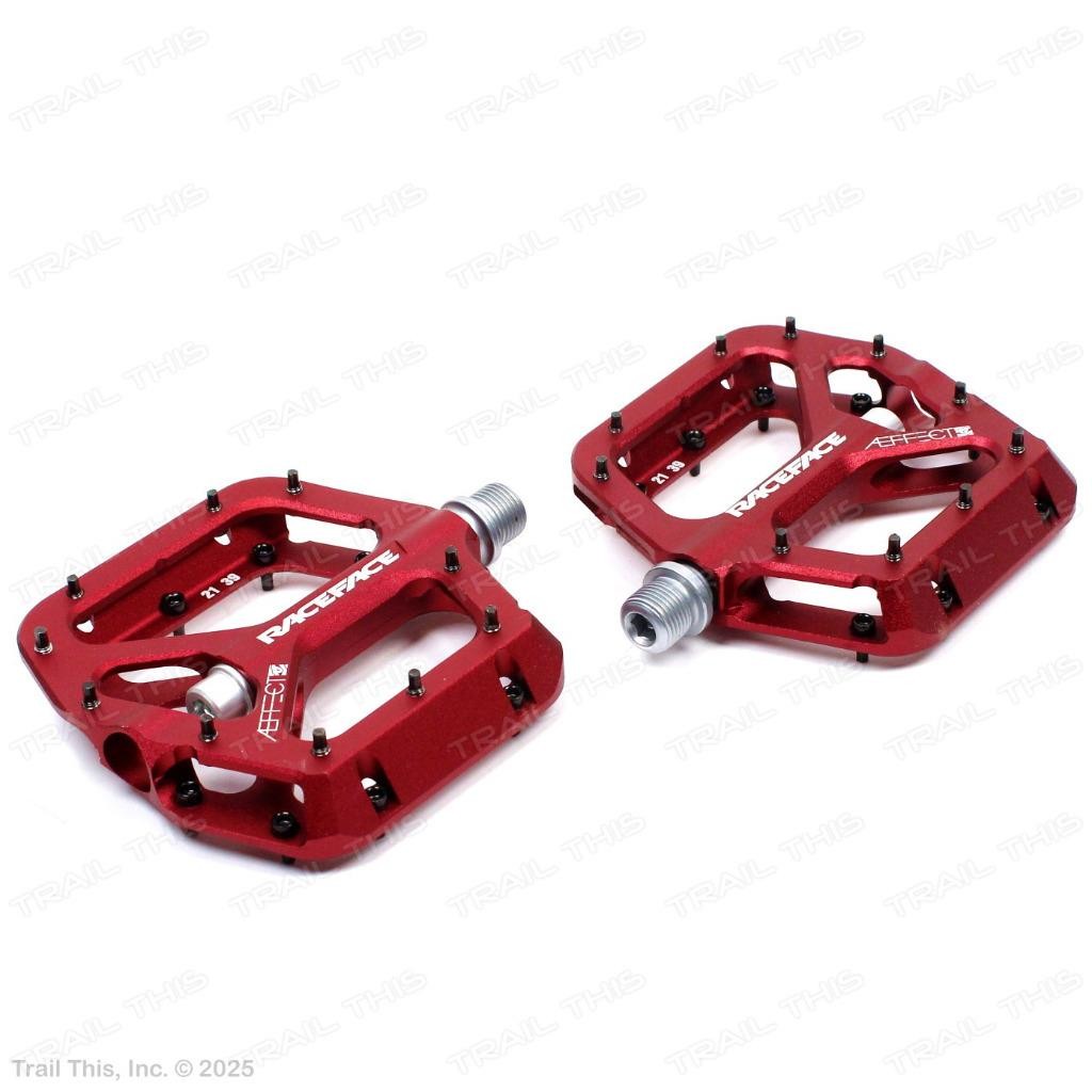 Race Face Aeffect Red Platform Pedals MTB Downhill Bike 9/16″ Aluminum Alloy